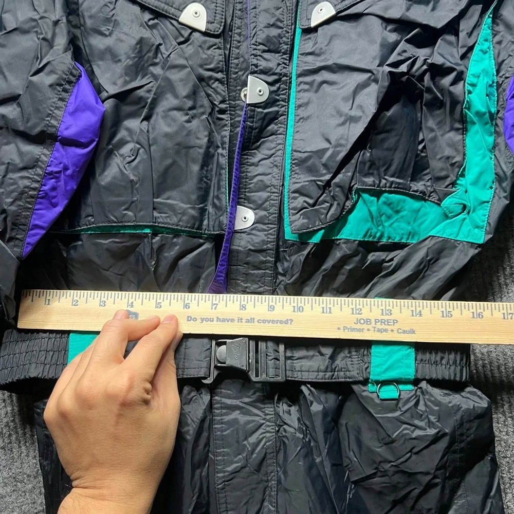 Vintage‎ REI Ski Suit Mens Large Black Purple Teal 90s One Piece Gorpcore